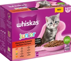 Whiskas® Nassfutter Katze > Nassfutter für Katzen Multipack Klassische Auswahl in Sauce, Junior, 12 x 85 g