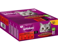 Whiskas® Nassfutter für Katzen Multipack Jumbo Klassische Auswahl in Sauce, Adult, 80 x 85 g Clearance