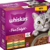 Whiskas® Nassfutter für Katzen Multipack Pure Delight Klassisches Ragout in Gelee, Adult, 12 x 85 g Discount