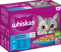 Whiskas® Nassfutter für Katzen Multipack 1+ Fisch in Gelee, Adult, 12 x 85 g Sale