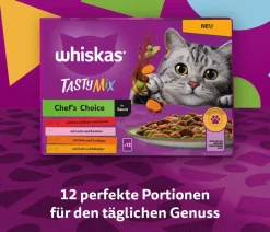 Whiskas® Nassfutter Katze > Nassfutter für Katzen Multipack Tasty Mix Chef's Choice in Sauce, Adult, 12 x 85 g