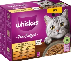 Whiskas® Nassfutter Katze > Nassfutter für Katzen Multipack Pure Delight Ragout in Gelee, Adult, 12 x 85 g