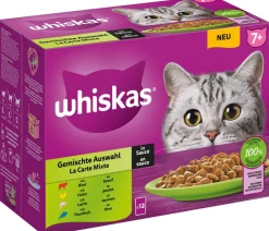 Whiskas® Nassfutter Katze - Nassfutter für Katzen Multipack Gemischte Auswahl in Sauce, Adult, 12 x 85 g