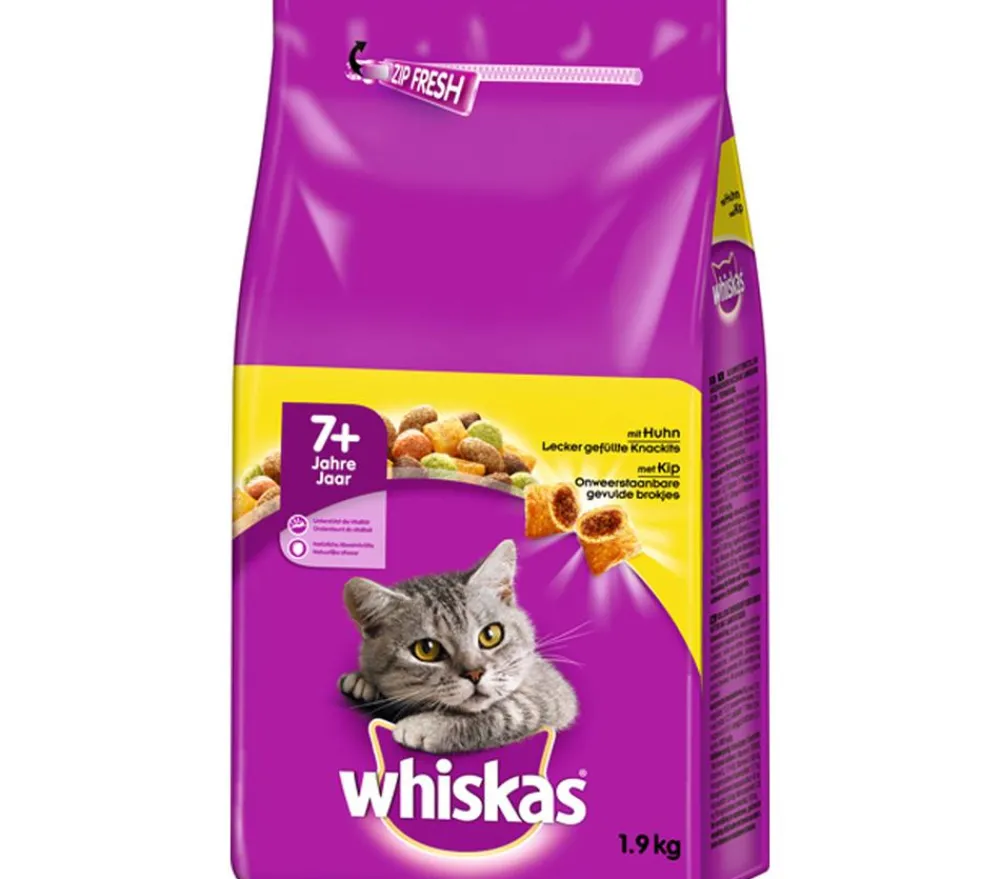 Whiskas® Trockenfutter Katze > Trockenfutter für Katzen 7+, Huhn, 1,9 kg