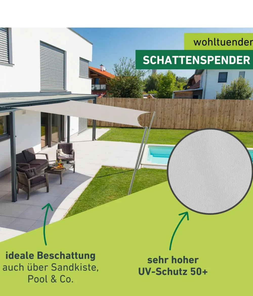 Windhager Sonnensegel Cannes, quadratisch, ca. B400/T400 cm Hellgrau Online