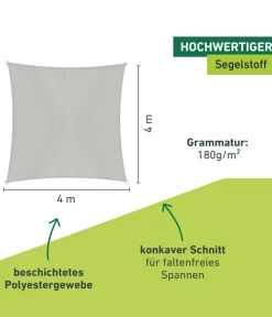 Windhager Sonnensegel Cannes, quadratisch, ca. B400/T400 cm Hellgrau Online