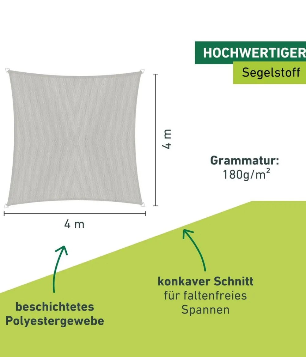 Windhager Sonnensegel Cannes, quadratisch, ca. B400/T400 cm Hellgrau Online