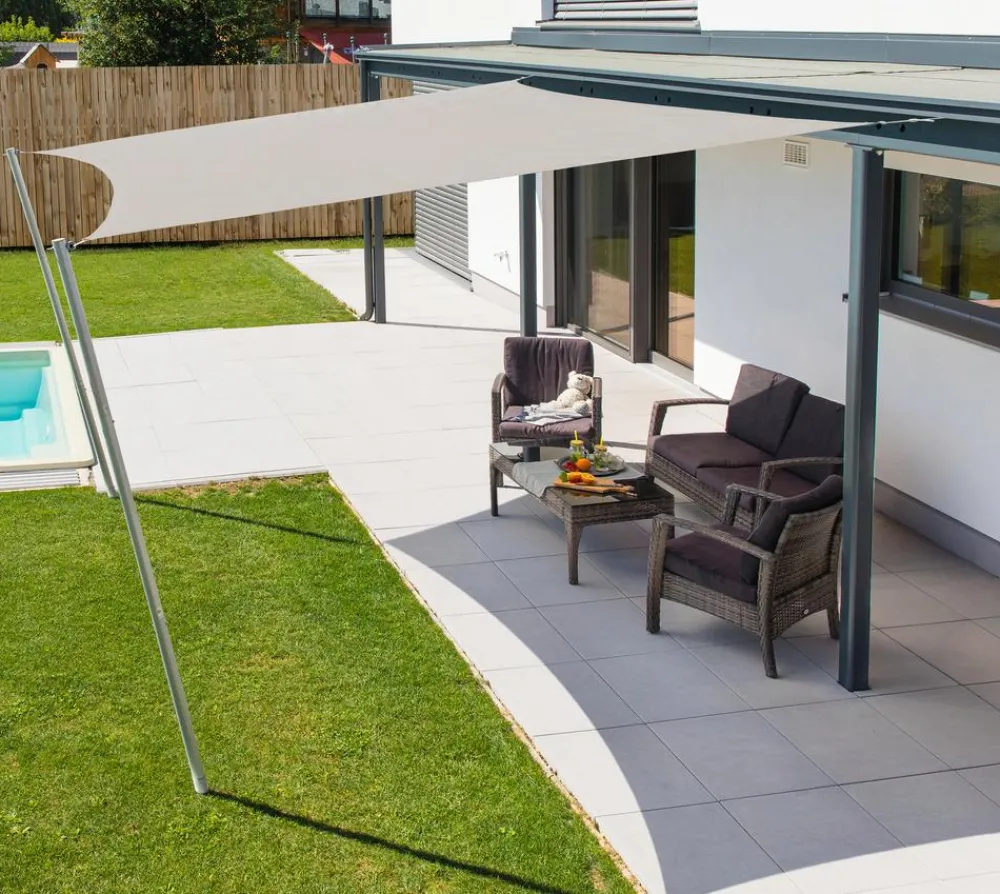 Windhager Sonnensegel Cannes, quadratisch, ca. B400/T400 cm Hellgrau Online