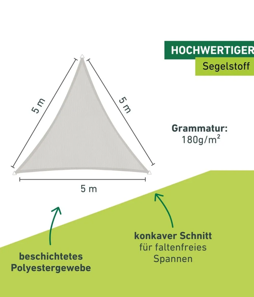 Windhager Sonnensegel Cannes, dreieckig, ca. B500/T500 cm Hellgrau Online