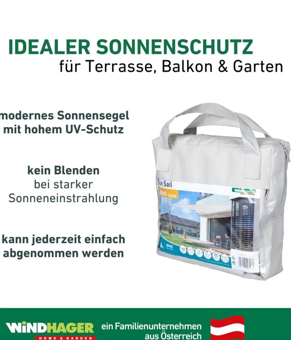 Windhager Sonnensegel Cannes, dreieckig, ca. B500/T500 cm Hellgrau Online