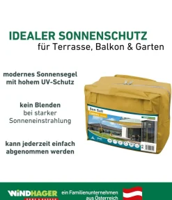 Windhager Sonnensegel Cannes, dreieckig, ca. B500/T500 cm Gelb Outlet