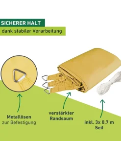 Windhager Sonnensegel Cannes, dreieckig, ca. B500/T500 cm Gelb Outlet