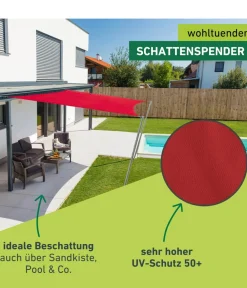 Windhager Sonnensegel Cannes, quadratisch, ca. B500/T500 cm Rot New