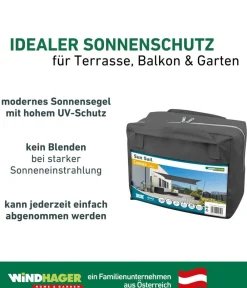 Windhager Sonnensegel - Sonnensegel Cannes, rechteckig, ca. B500/T400 cm Dunkelgrau