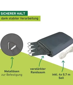 Windhager Sonnensegel - Sonnensegel Cannes, rechteckig, ca. B500/T400 cm Dunkelgrau