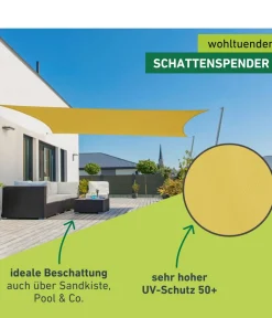 Windhager Sonnensegel - Sonnensegel Cannes, rechteckig, ca. B500/T400 cm Gelb