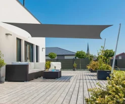 Windhager Sonnensegel - Sonnensegel Cannes, rechteckig, ca. B400/T300 cm Dunkelgrau