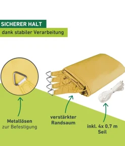 Windhager Sonnensegel Cannes, quadratisch, ca. B400/T400 cm Gelb Discount