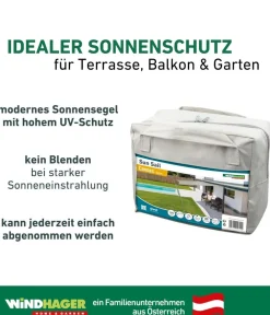 Windhager Sonnensegel - Sonnensegel Cannes, quadratisch, ca. B500/T500 cm Hellgrau