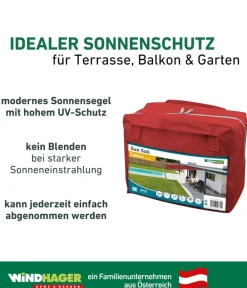 Windhager Sonnensegel - Sonnensegel Cannes, quadratisch, ca. B400/T400 cm Rot