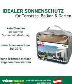 Windhager Sonnensegel Capri, rechteckig, ca. B400/T300 cm Hellbraun Hot