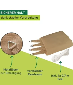 Windhager Sonnensegel Capri, rechteckig, ca. B400/T300 cm Hellbraun Hot