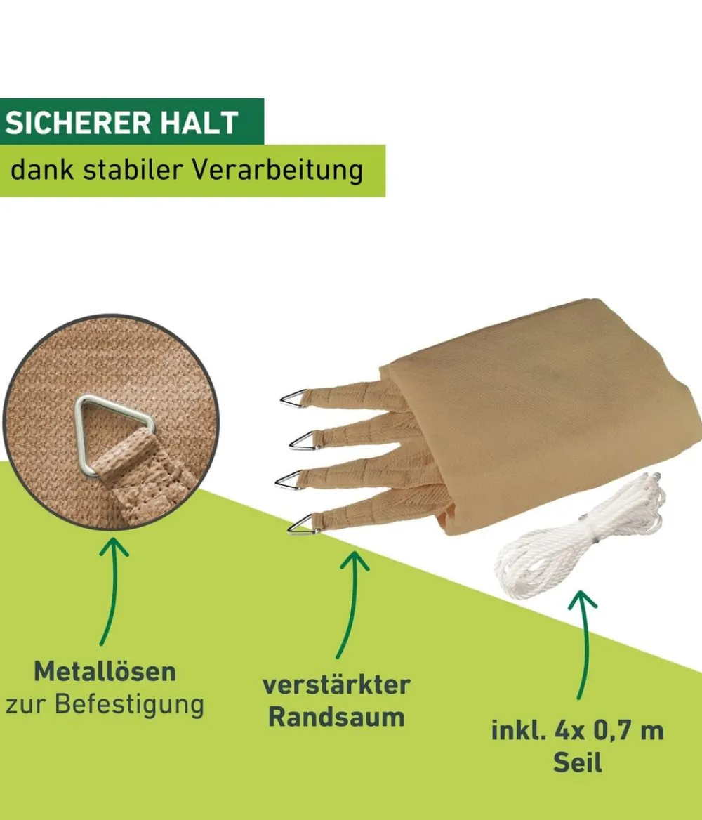Windhager Sonnensegel Capri, rechteckig, ca. B400/T300 cm Hellbraun Hot