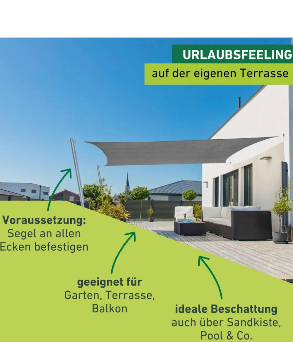 Windhager Sonnensegel Capri, rechteckig, ca. B500/T400 cm Grau Online