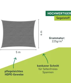 Windhager Sonnensegel Capri, rechteckig, ca. B500/T400 cm Grau Online
