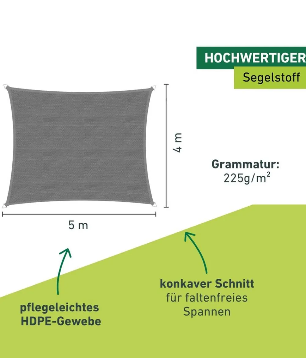 Windhager Sonnensegel Capri, rechteckig, ca. B500/T400 cm Grau Online