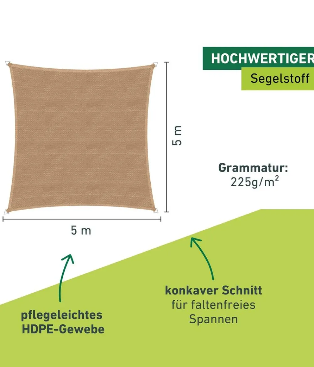 Windhager Sonnensegel > Sonnensegel Capri, quadratisch, ca. B500/T500 cm