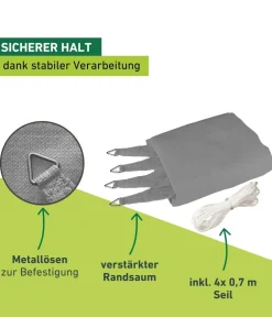 Windhager Sonnensegel Capri, quadratisch, ca. B400/T400 cm Grau New