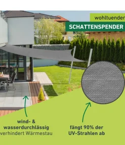 Windhager Sonnensegel Capri, quadratisch, ca. B400/T400 cm Grau New