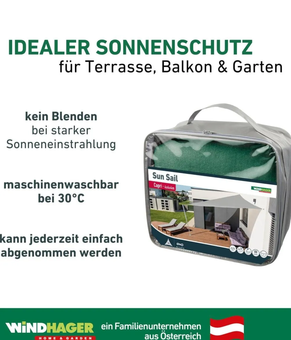 Windhager Sonnensegel - Sonnensegel Capri, dreieckig, ca. B500/T500 cm Beige