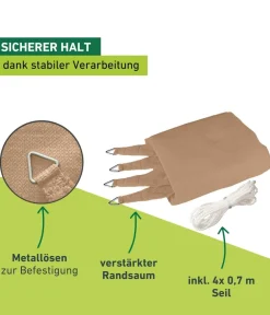 Windhager Sonnensegel - Sonnensegel Capri, quadratisch, ca. B400/T400 cm Hellbraun