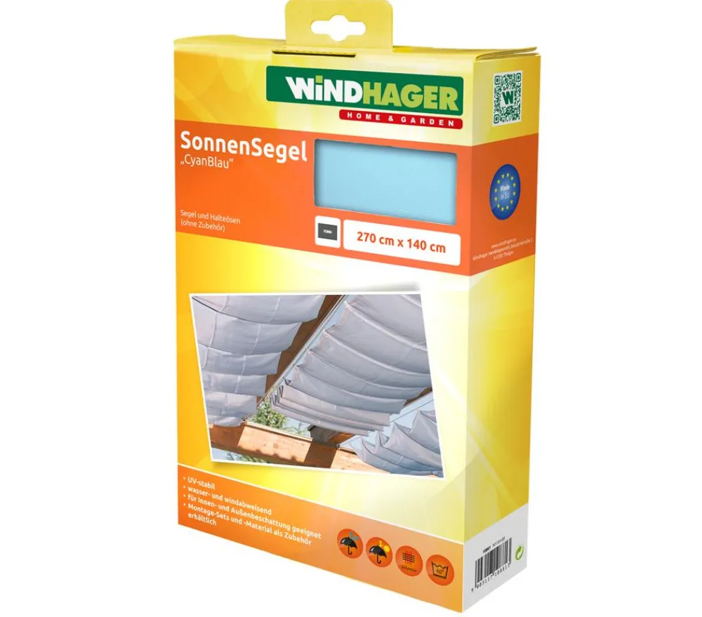 Windhager Sonnensegel - Sonnensegel, rechteckig,ca. B270/T140cm Hellblau