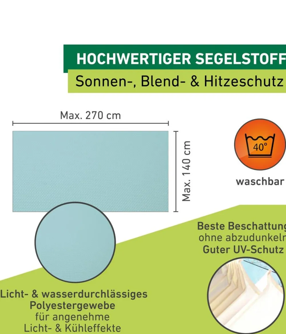 Windhager Sonnensegel - Sonnensegel, rechteckig,ca. B270/T140cm Hellblau