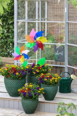 Dehner Windspiele & Gartenstecker - Windrad mit Lichtreflektion, Bunt