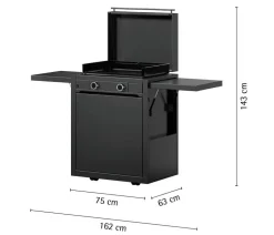 WMF Gasgrills > Plancha Set 60G mit Wagen, ca. H75/B99,5/T63 cm