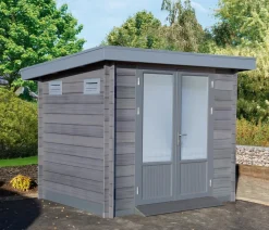 Wolff Finnhaus Gartenhaus WPC-Trend B, ca. B280/H222/T240 cm Grau Sale