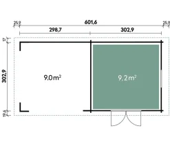 Wolff Finnhaus Gerätehaus Tona 6030, ca. B653,4/H252/T339,5 cm Anthrazit New