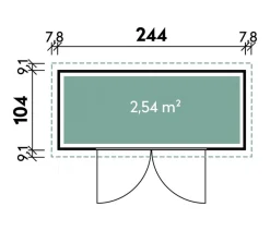 Wolff Finnhaus Gartenschränke & Minigaragen > Premium Geräteschrank 20-D, ca. B260/H178/T122 cm