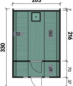 Wolff Finnhaus Saunafass Basic 330 Bausatz, ca. B205/H210/T330 cm Schwarz New