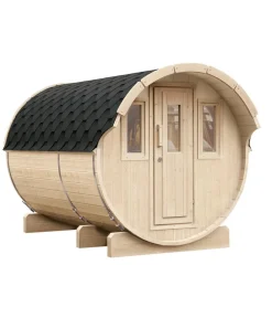 Wolff Finnhaus Saunafass Basic 330 montiert, ca. B205/H210/T330 cm Schwarz Clearance