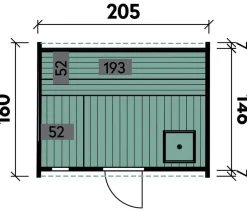 Wolff Finnhaus Saunas & Infrarotkabinen - Saunafass Mini 160 Bausatz, ca. B205/H215/T160 cm Schwarz
