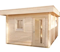 Wolff Finnhaus Saunahaus de luxe Keijo 70, ca. B459/H257/T465 cm Natur Online