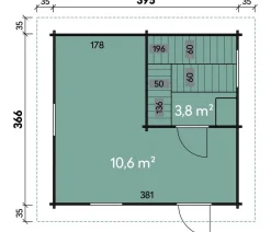 Wolff Finnhaus Saunas & Infrarotkabinen - Saunahaus de luxe Keijo 70, ca. B459/H257/T465 cm Natur