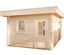 Wolff Finnhaus Saunas & Infrarotkabinen - Saunahaus de luxe Keijo 70, ca. B459/H257/T465 cm Natur