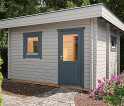 Wolff Finnhaus Saunas & Infrarotkabinen - Saunahaus de luxe Keijo 70, ca. B459/H257/T465 cm Natur