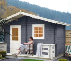 Wolff Finnhaus Saunas & Infrarotkabinen - Saunahaus de luxe Sanna 70, ca. B460/H280/T322 cm Natur